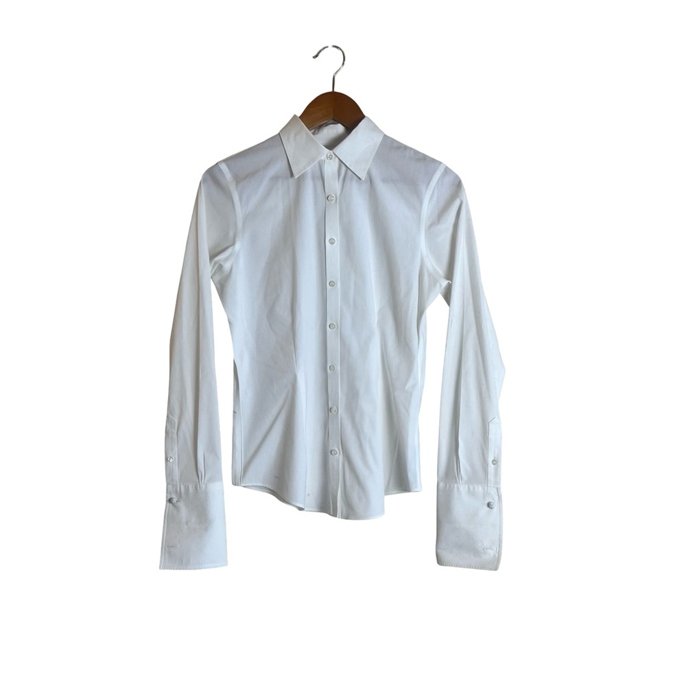Denver Hayes fitted off white button down shirt